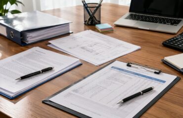 Оформление акта огнезащитной обработки: документы и ведомость на столе